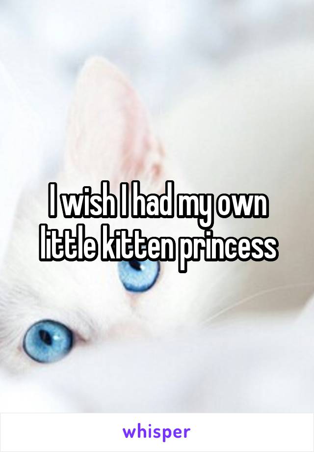 I wish I had my own little kitten princess