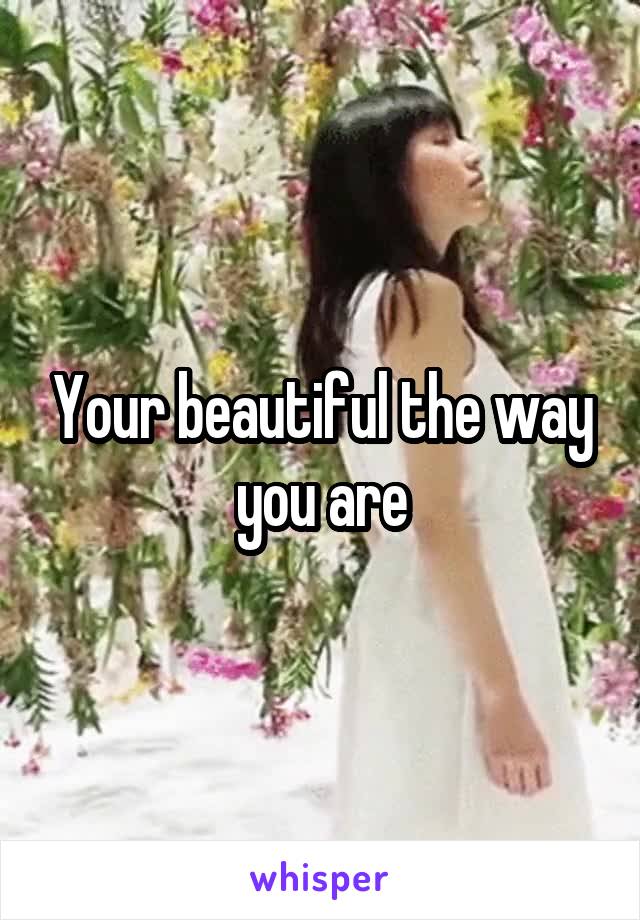 Your beautiful the way you are