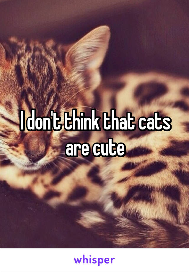 I don't think that cats are cute