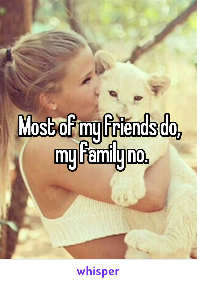 Most of my friends do,
 my family no.