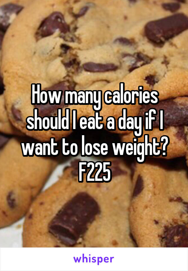 How many calories should I eat a day if I want to lose weight? F225