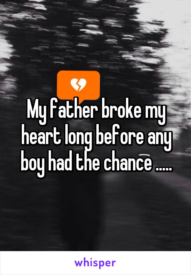My father broke my heart long before any boy had the chance .....
