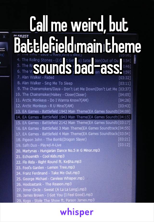  Call me weird, but Battlefield main theme sounds bad-ass!





