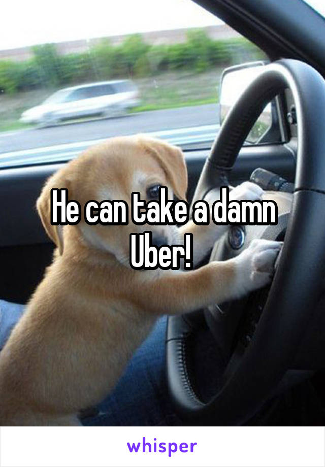 He can take a damn Uber! 