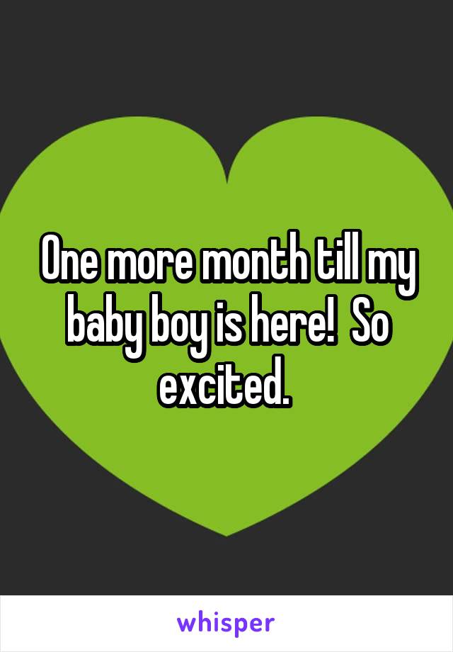 One more month till my baby boy is here!  So excited. 