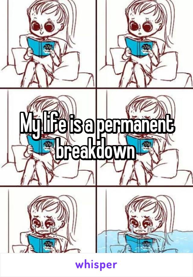 My life is a permanent breakdown 