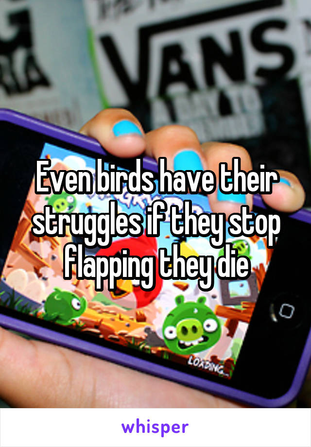 Even birds have their struggles if they stop flapping they die