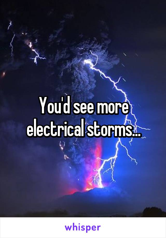 You'd see more electrical storms...