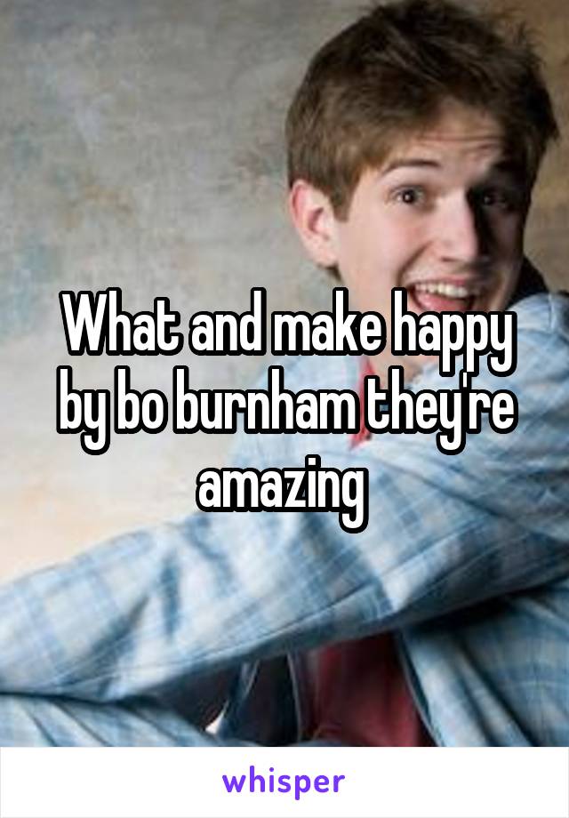 What and make happy by bo burnham they're amazing 