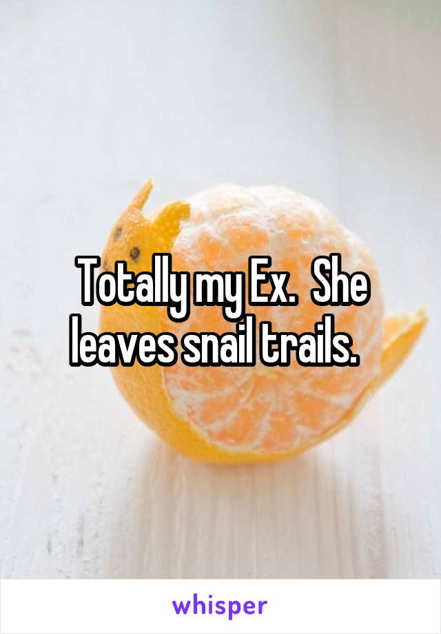 Totally my Ex.  She leaves snail trails.  