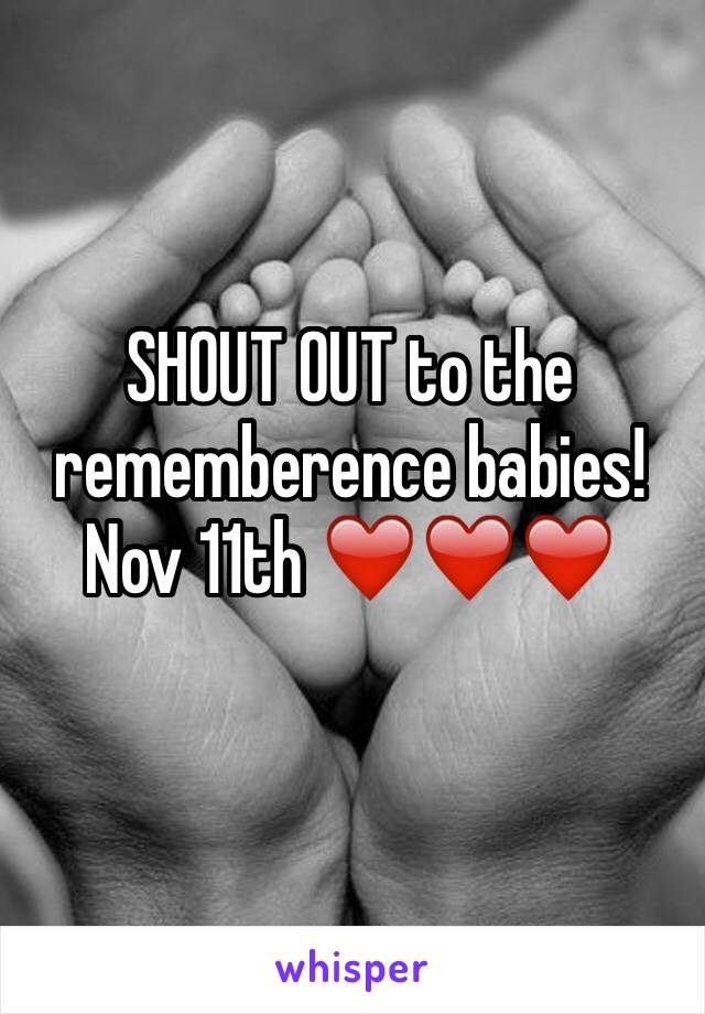 SHOUT OUT to the rememberence babies! Nov 11th ❤️❤️❤️ 