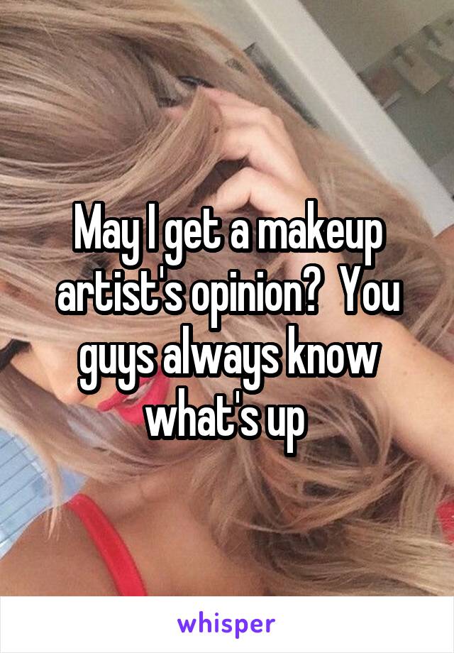 May I get a makeup artist's opinion?  You guys always know what's up 