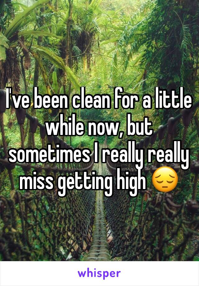 I've been clean for a little while now, but sometimes I really really miss getting high 😔