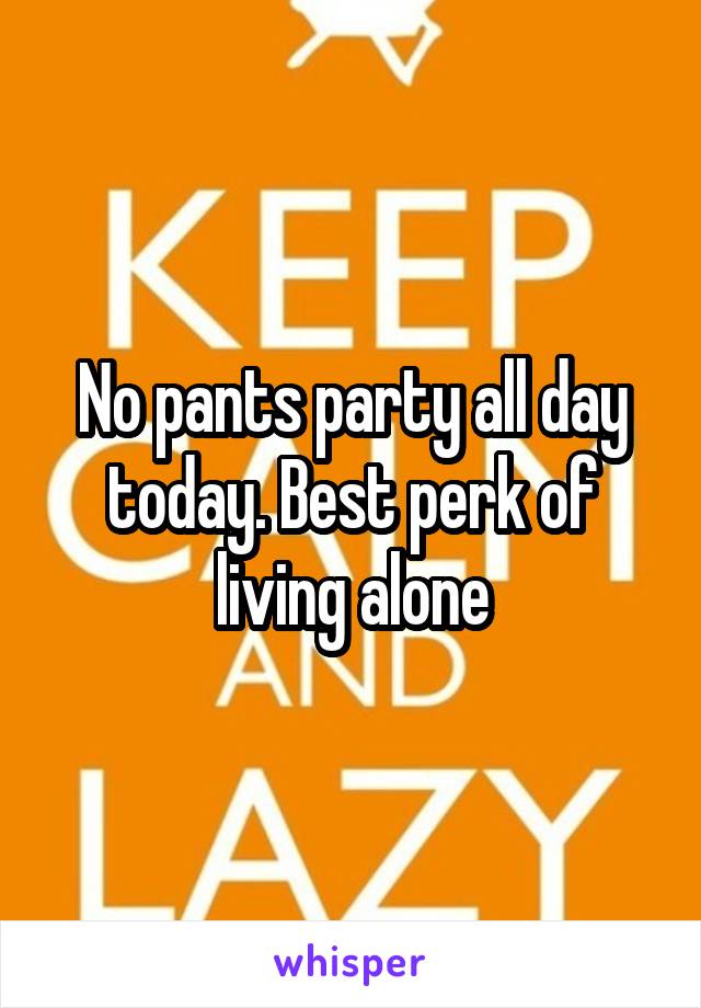 No pants party all day today. Best perk of living alone