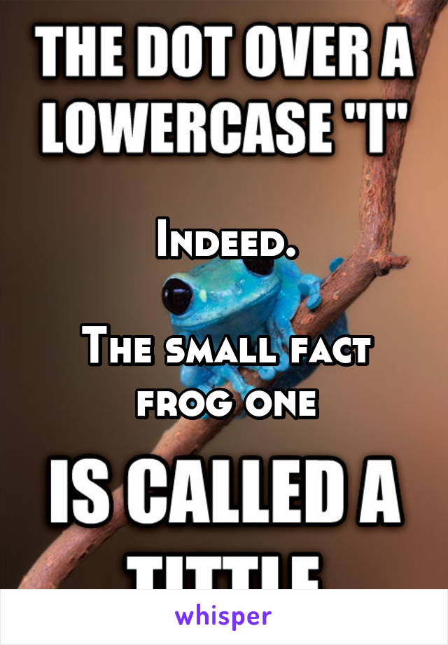 Indeed.

The small fact frog one
