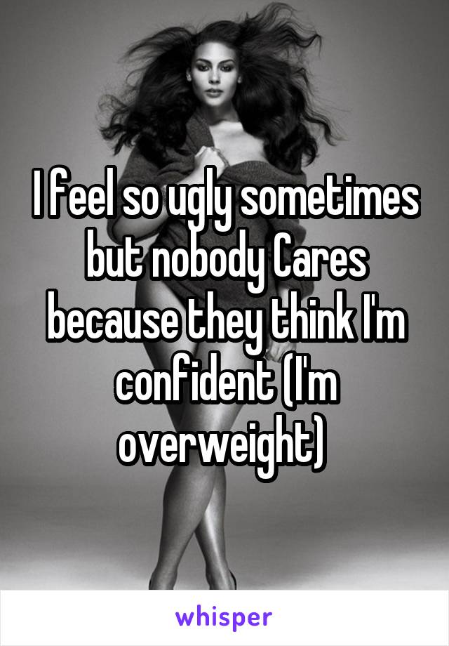 I feel so ugly sometimes but nobody Cares because they think I'm confident (I'm overweight) 