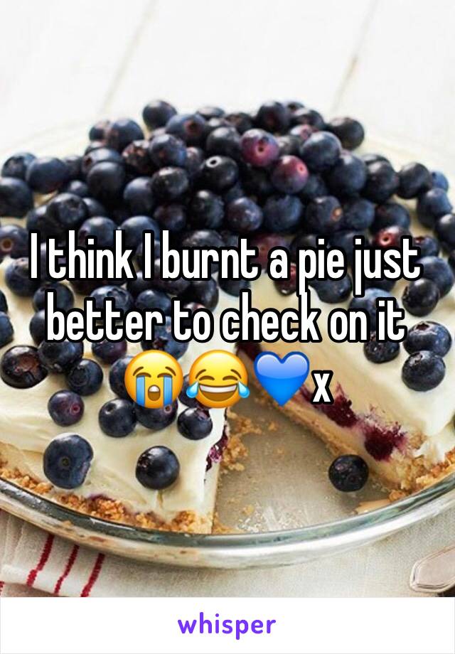 I think I burnt a pie just better to check on it 😭😂💙x