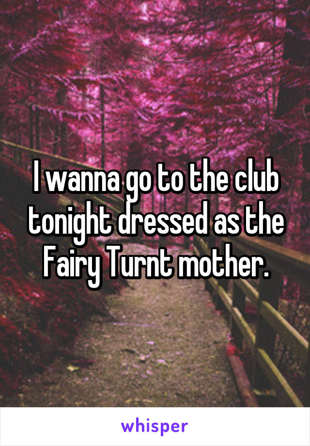 I wanna go to the club tonight dressed as the Fairy Turnt mother.