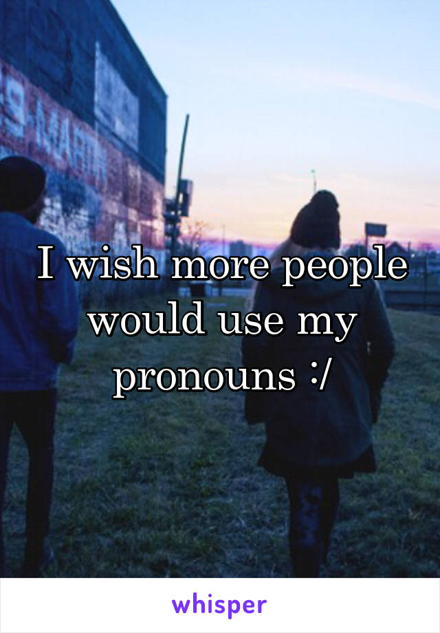 I wish more people would use my pronouns :/