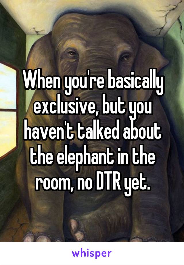 When you're basically exclusive, but you haven't talked about the elephant in the room, no DTR yet.