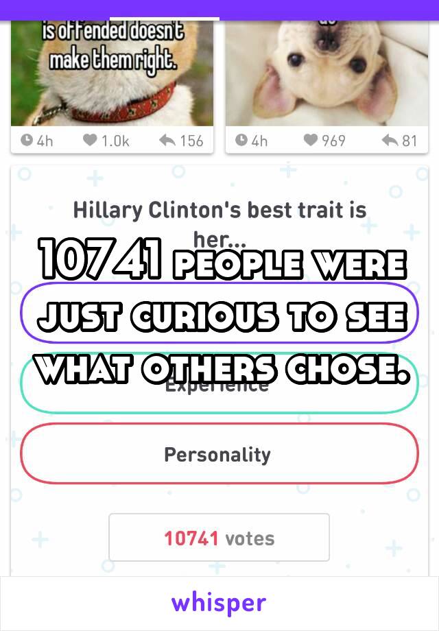 10741 people were just curious to see what others chose.