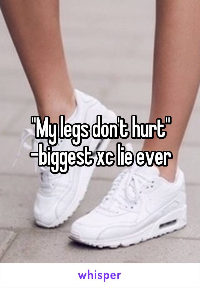 "My legs don't hurt"
-biggest xc lie ever