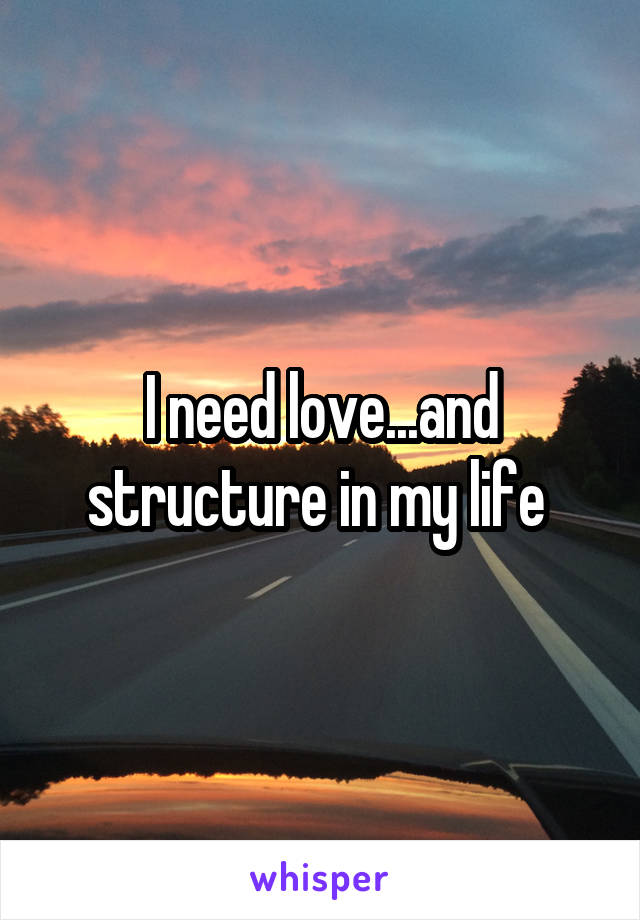 I need love...and structure in my life 