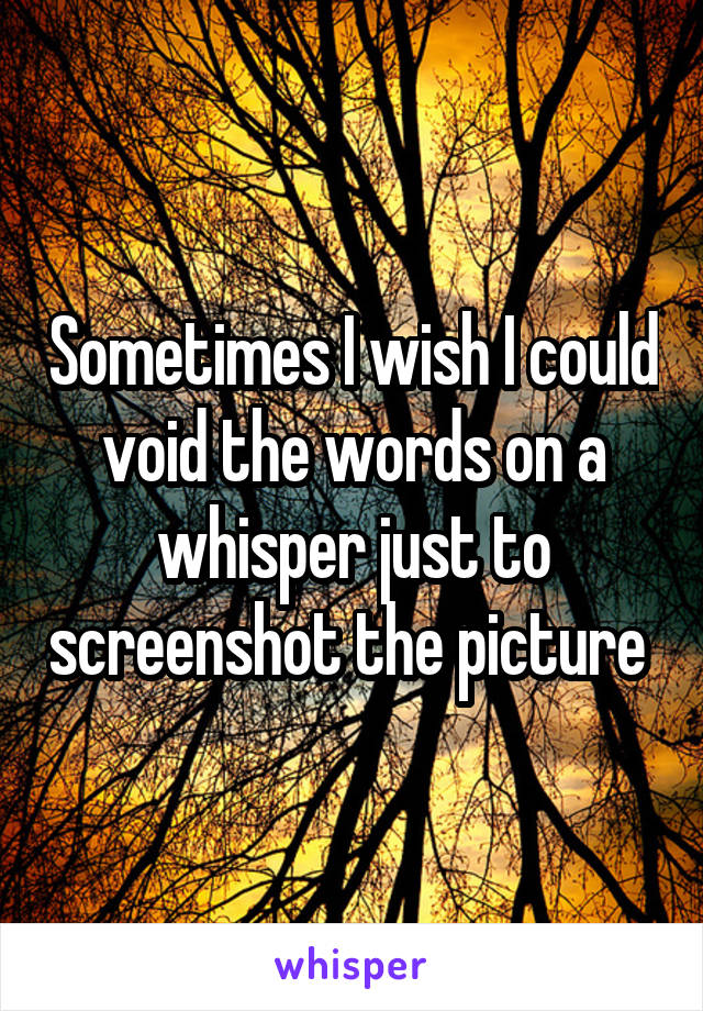 Sometimes I wish I could void the words on a whisper just to screenshot the picture 