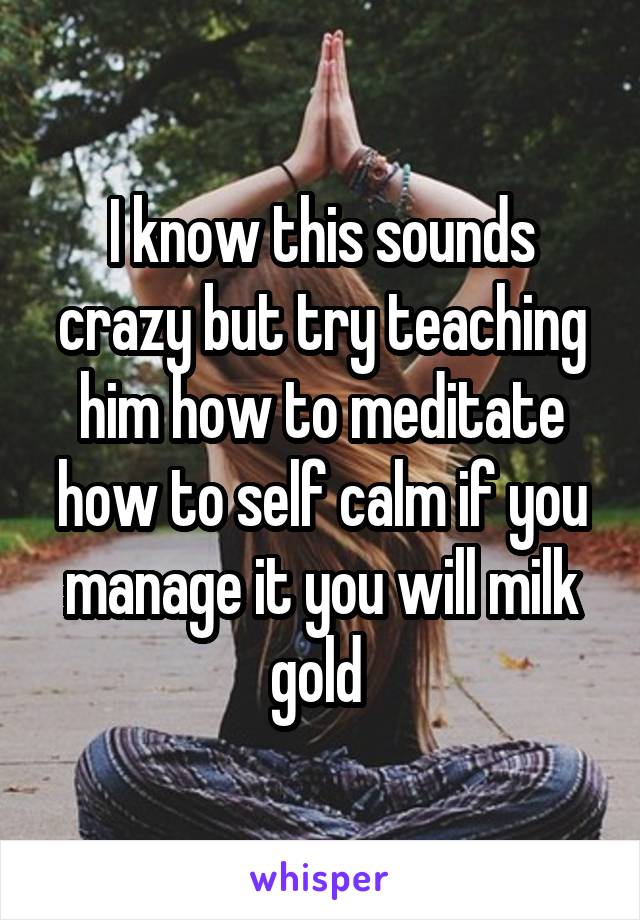 I know this sounds crazy but try teaching him how to meditate how to self calm if you manage it you will milk gold 