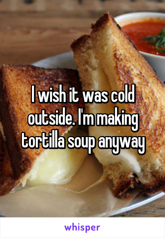 I wish it was cold outside. I'm making tortilla soup anyway