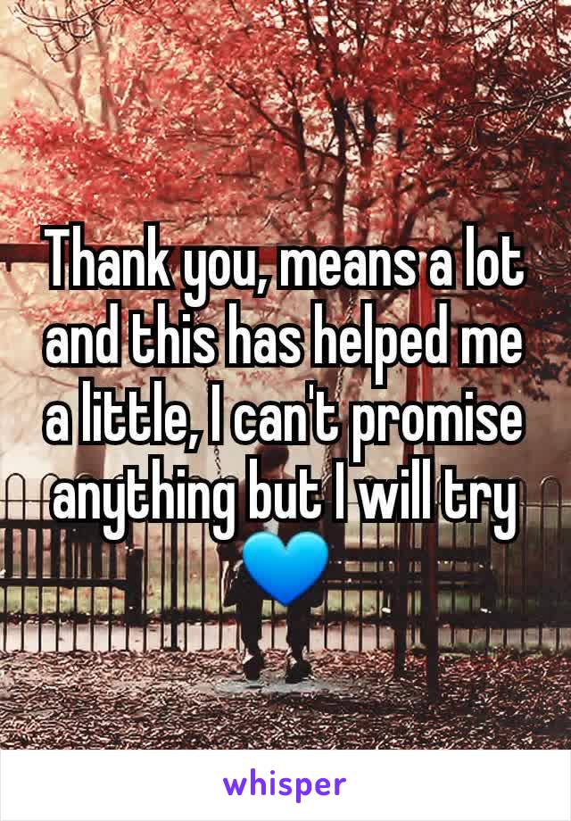 Thank you, means a lot and this has helped me a little, I can't promise anything but I will try💙