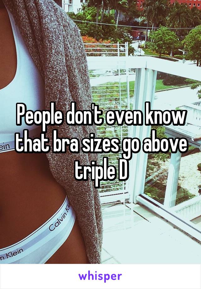 People don't even know that bra sizes go above triple D
