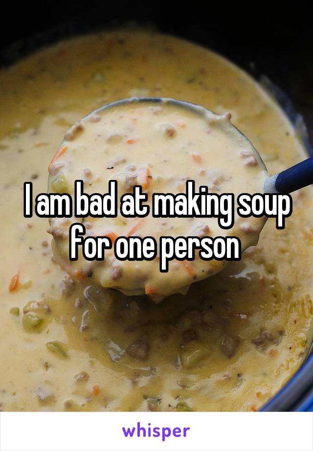 I am bad at making soup for one person 