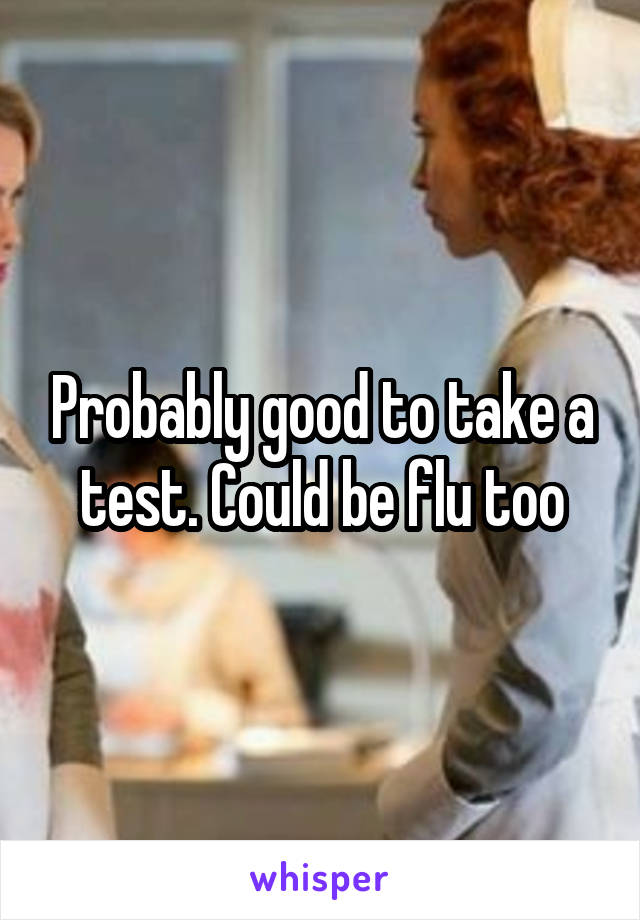 Probably good to take a test. Could be flu too