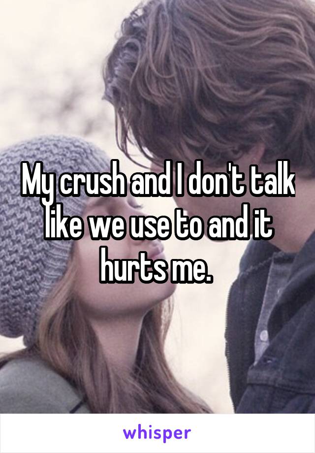 My crush and I don't talk like we use to and it hurts me. 