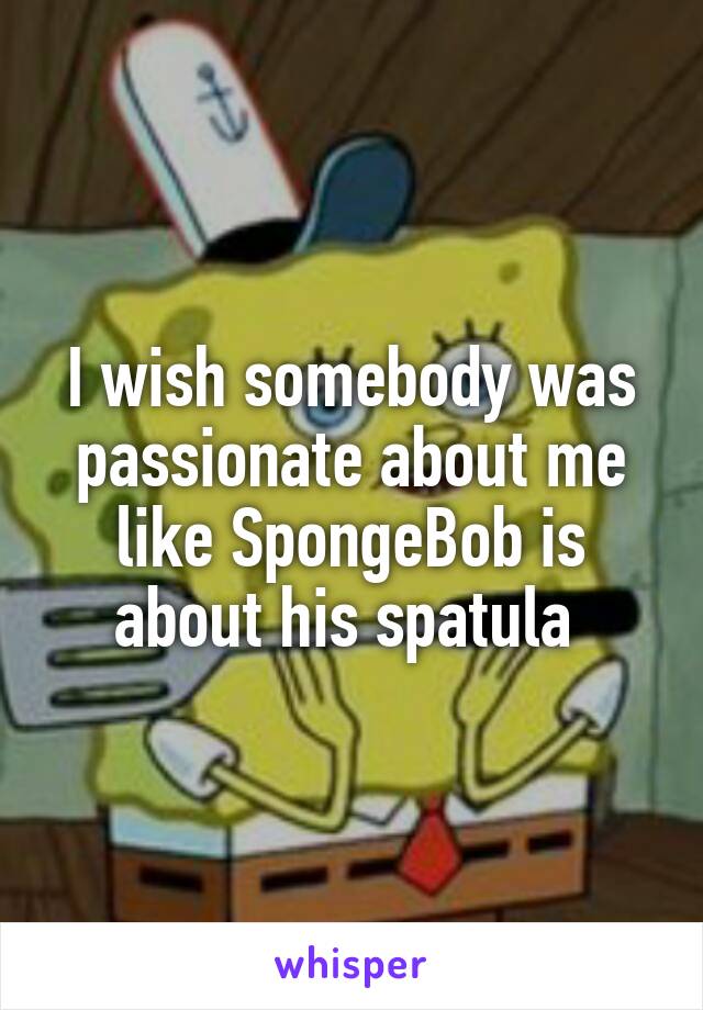 I wish somebody was passionate about me like SpongeBob is about his spatula 