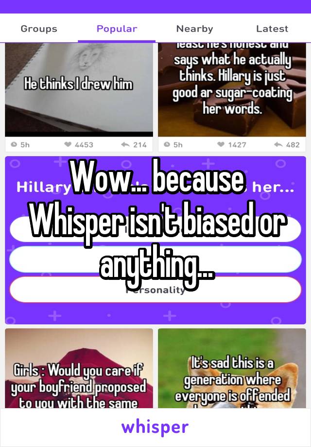 Wow... because Whisper isn't biased or anything...