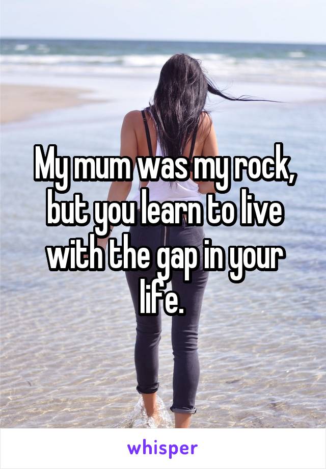 My mum was my rock, but you learn to live with the gap in your life. 