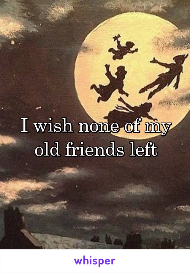 I wish none of my old friends left