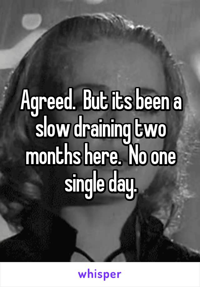 Agreed.  But its been a slow draining two months here.  No one single day.