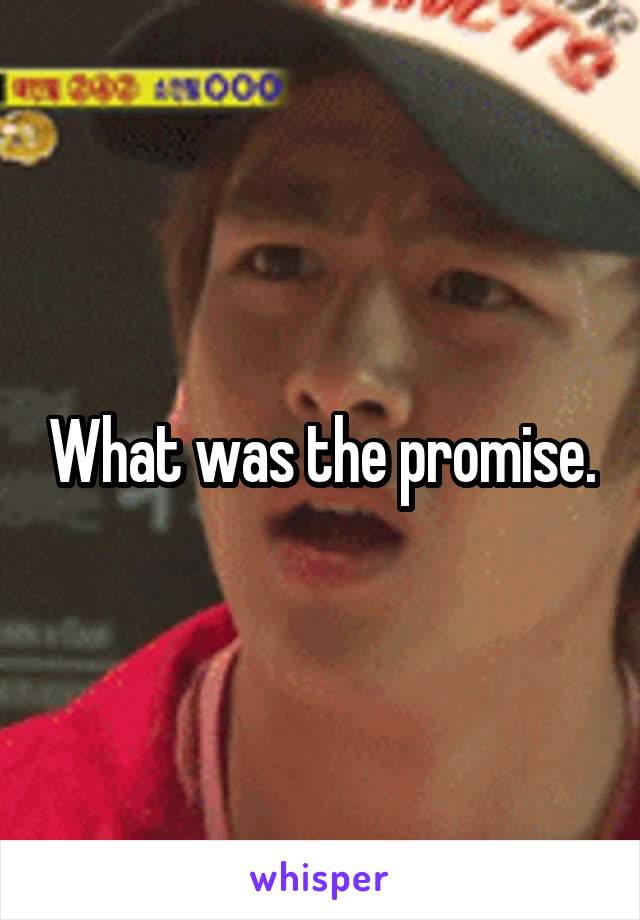What was the promise.