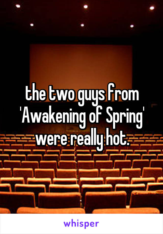 the two guys from 'Awakening of Spring' were really hot.