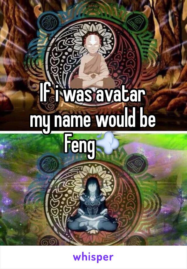 If i was avatar
my name would be Feng💨