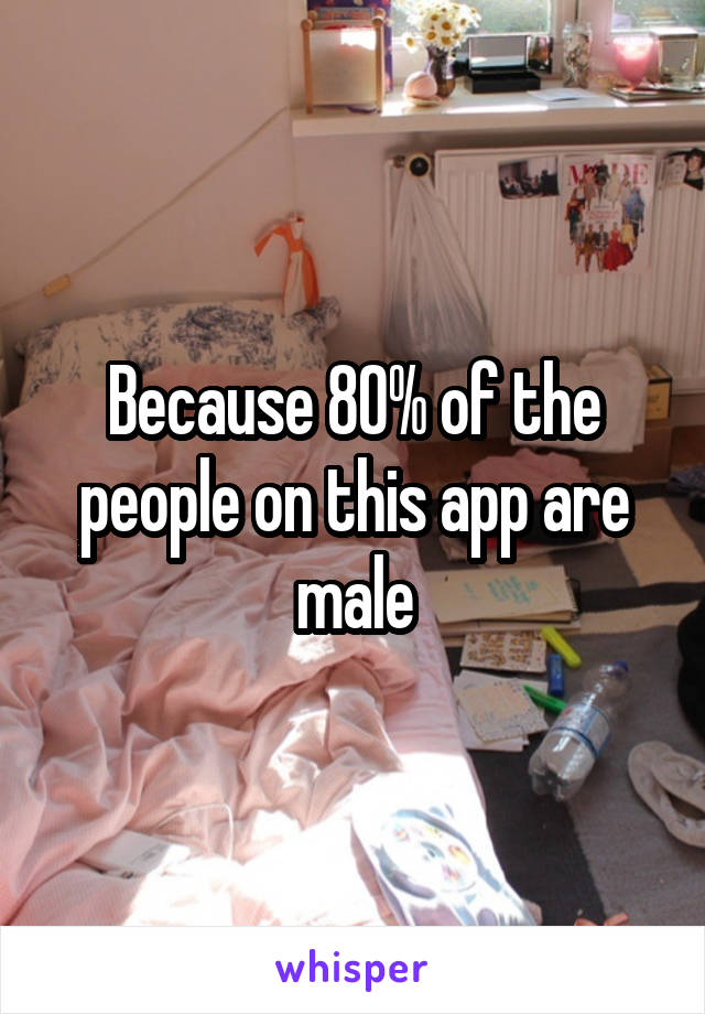 Because 80% of the people on this app are male