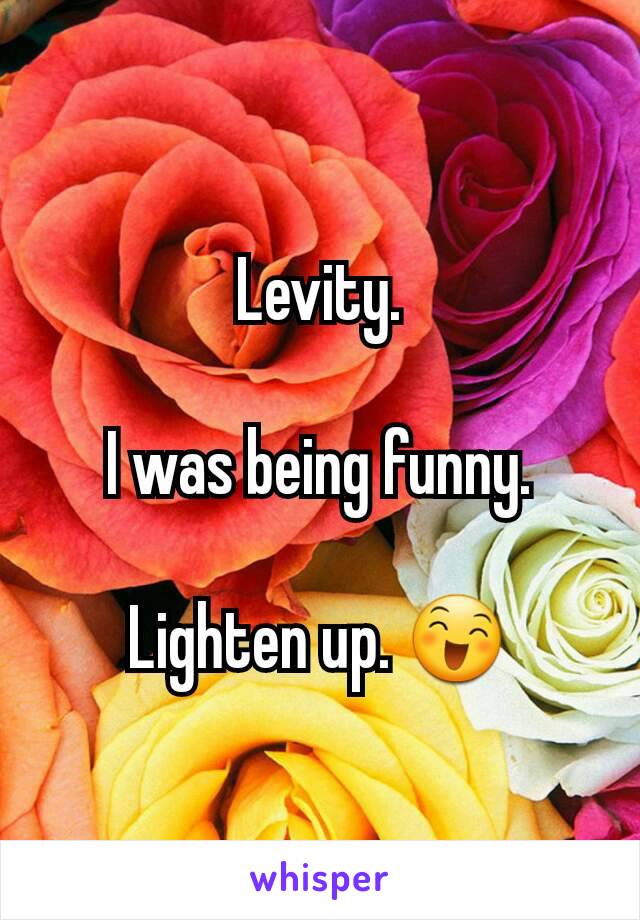 Levity.

I was being funny.

Lighten up. 😄