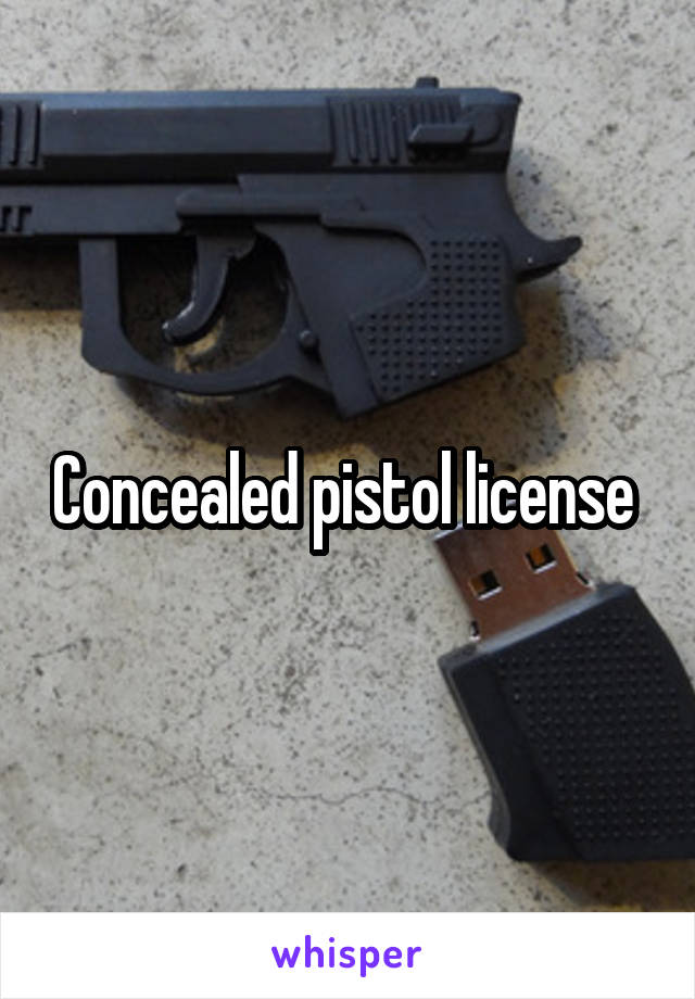Concealed pistol license 