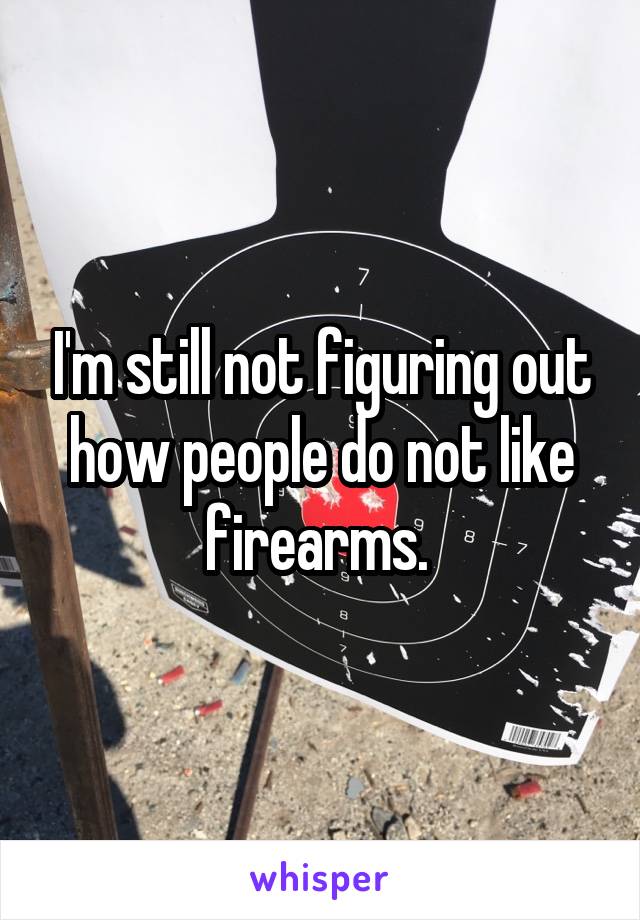 I'm still not figuring out how people do not like firearms. 