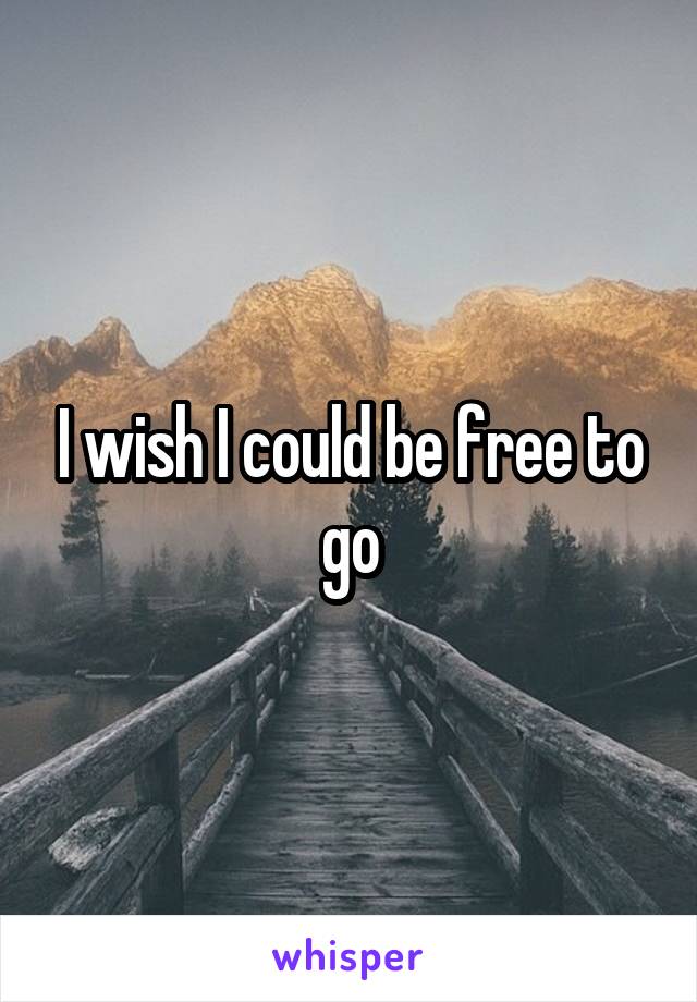 I wish I could be free to go