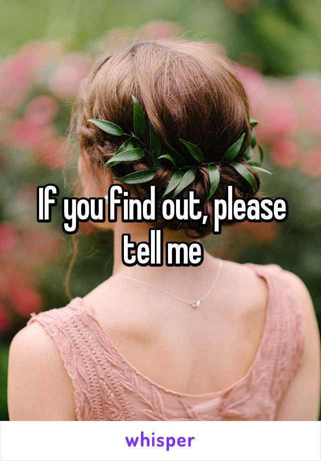 If you find out, please tell me