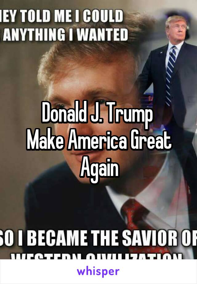 Donald J. Trump 
Make America Great Again